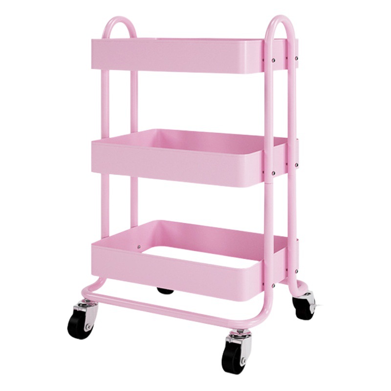Carro de almacenamiento rack piso cocina baño móvil merienda baño multi-capa dormitorio cama rack de almacenamiento