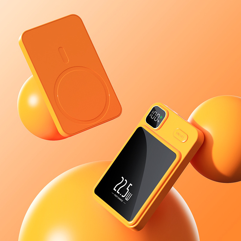 Mayorista compacto portátil inalámbrico magnético de carga rápida tesoro de carga, 10000 mAh fuente de alimentación impresa LOGO