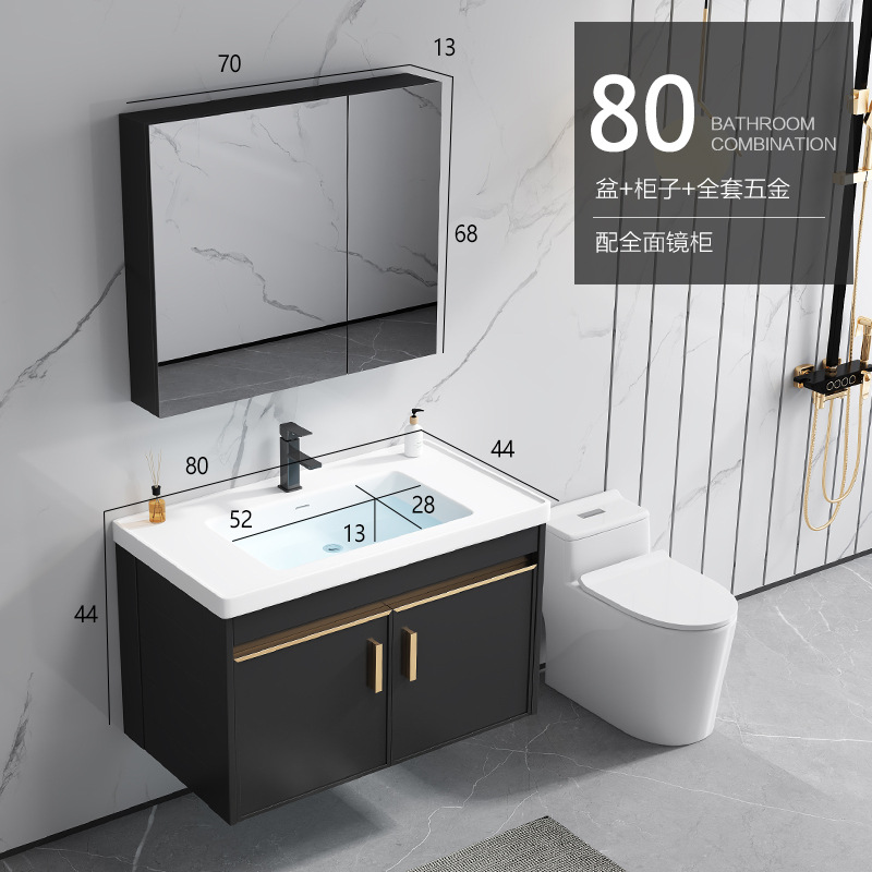 Colgar gabinete 80 * 44 conjunto completo + gabinete de espejo completo color