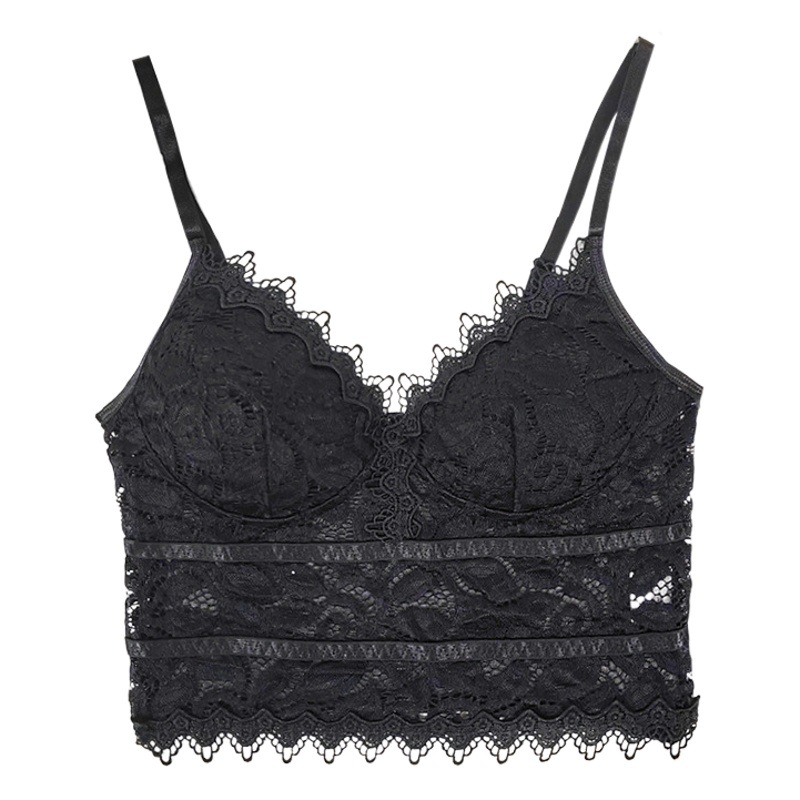 Estilo caliente transfronterizo de verano, encaje de estilo europeo y americano, taza delgada hueca, ropa exterior, chaleco puro, ropa interior sexy