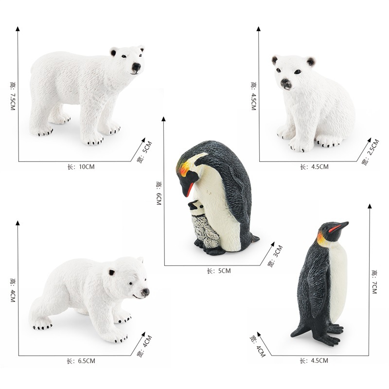 Transfronterizo de simulación traje polar Oso Polar espalda Pingüino arrastrándose Oso Polar múltiples juguetes modelo de decoración estática