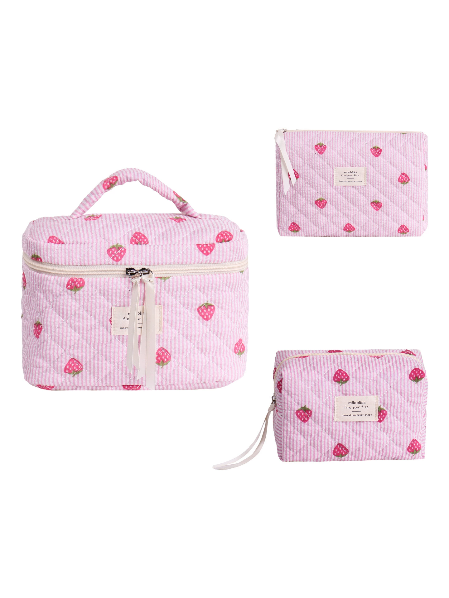 Косметичка, клубника, вместительный organizer bag, карманная милая небольшая клатче, (Cross-border торговля)