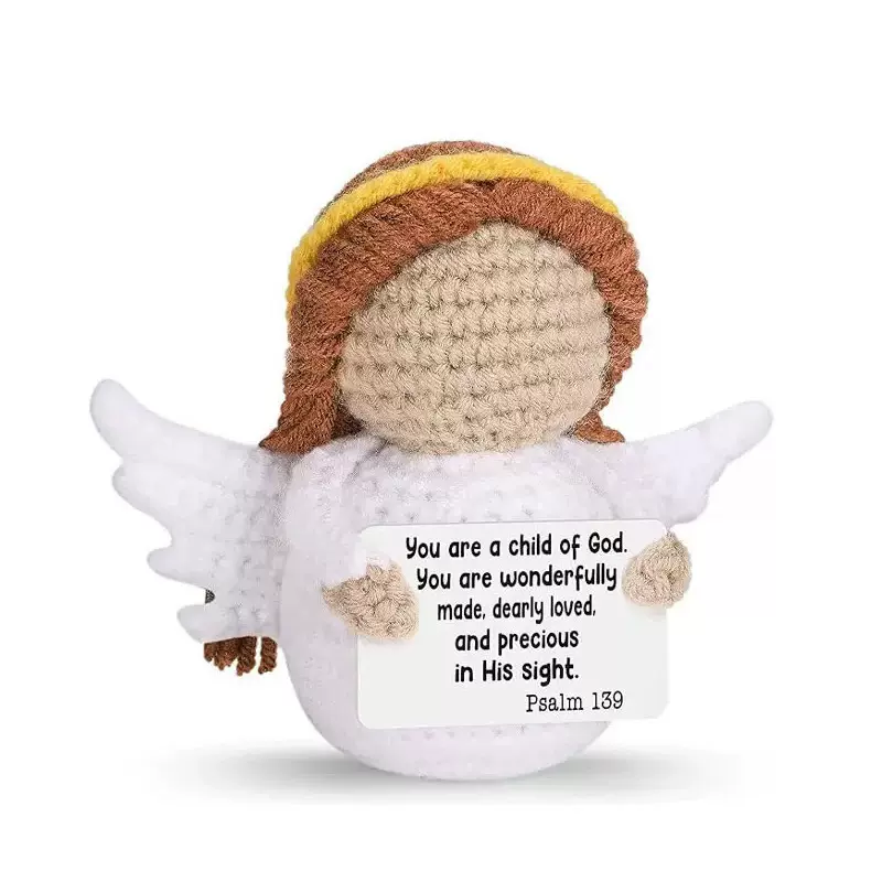 毛线玩偶定制跨境亚马逊热销新款毛线娃娃可爱天使针织毛线玩具