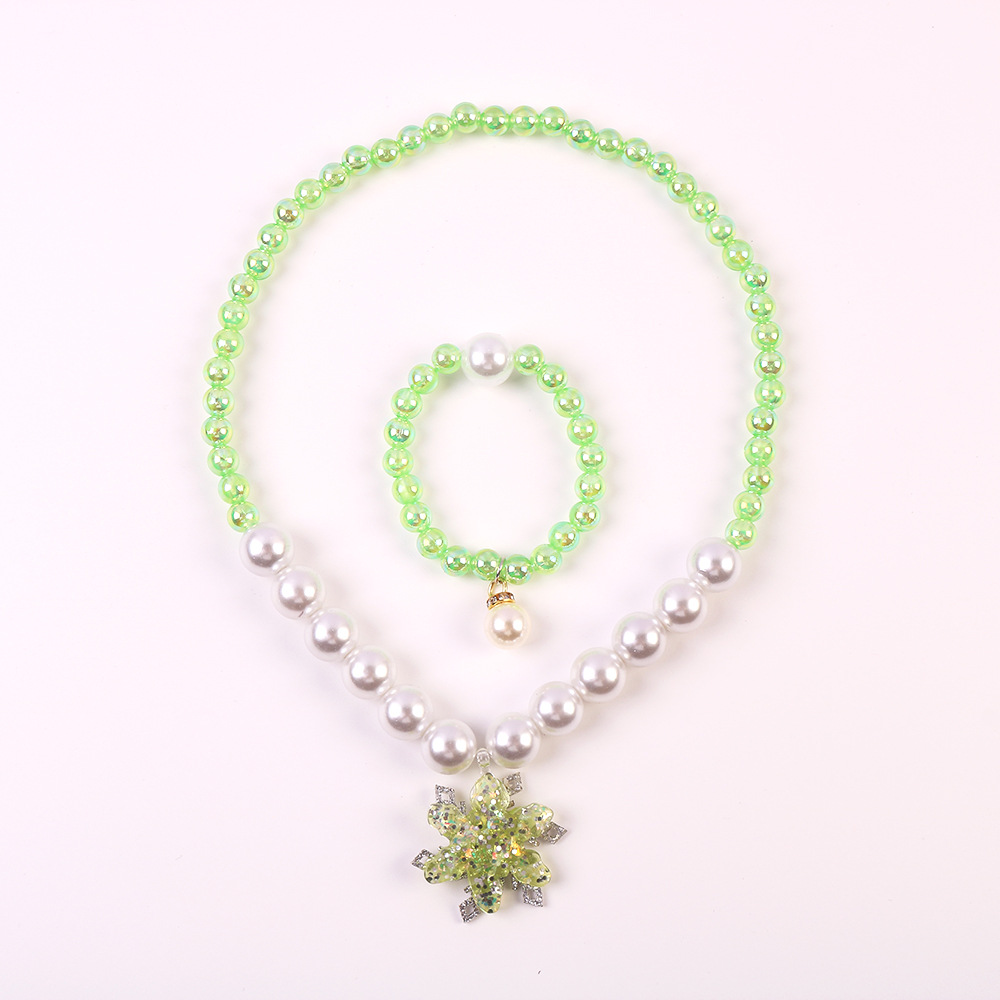 녹색 눈송이 2 조각 세트 [투명 가방]