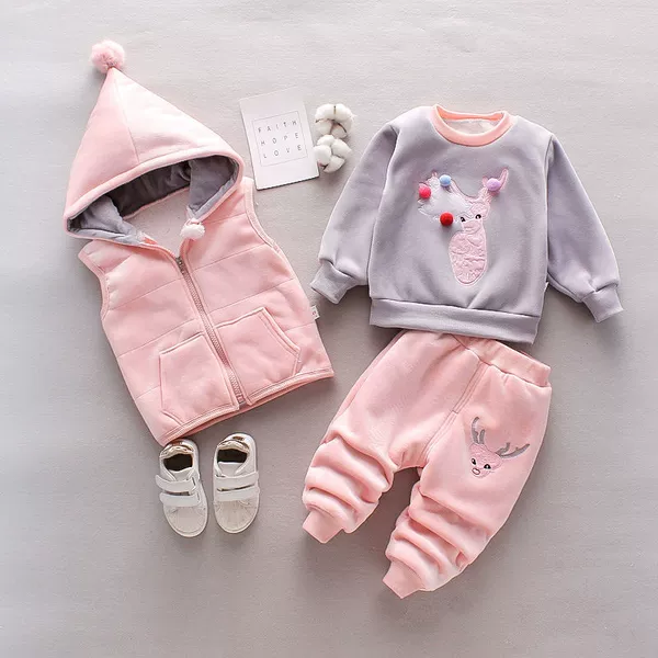 Ploved pink thickened T bag small deer powder