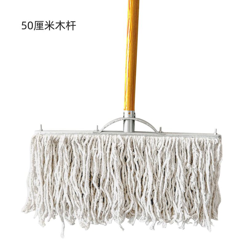 木製ポールモップ純綿糸家庭用昔ながらのモップダストプッシュモップ工場学校プロパティ吸収性木製ポールスチールLサイズ|undefined