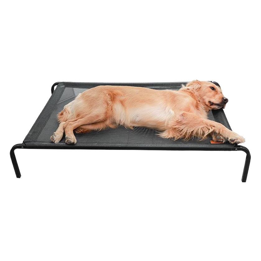 Cama para mascotas perro cama de acero fuera del suelo estera del animal doméstico del verano extraíble y lavable nido cuatro estaciones malla transpirable perro grande campamento cama
