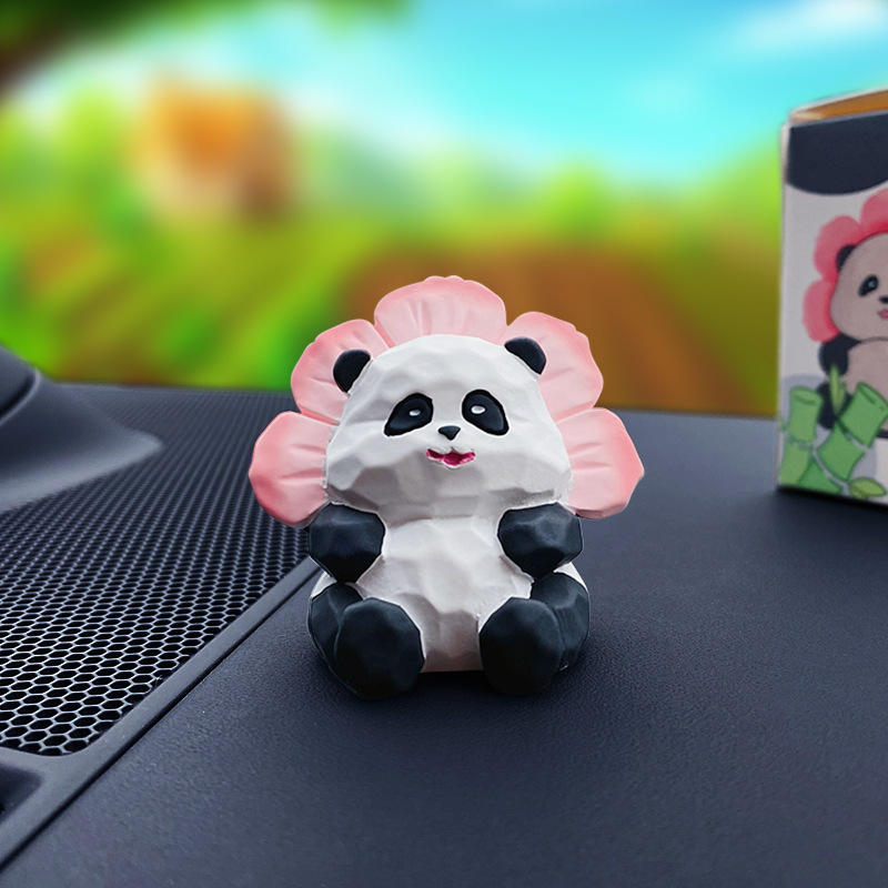 Оригинальный стиль резьбы по дереву в стиле панды с небольшим орнаментом в цветочном стиле