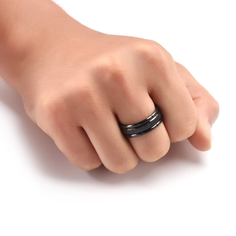 Circle, Solid Color Pattern Men'S Gender 1 Piece Simple Style Circle Solid Color Stainless Steel Polishing Plating Rings