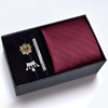 Men's gift box, classic suit, tie, brooch, set, 8cm