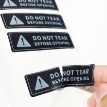 定制黑色防伪封口标签防拆封封口易撕间隔胶封条贴可按压断裂封口