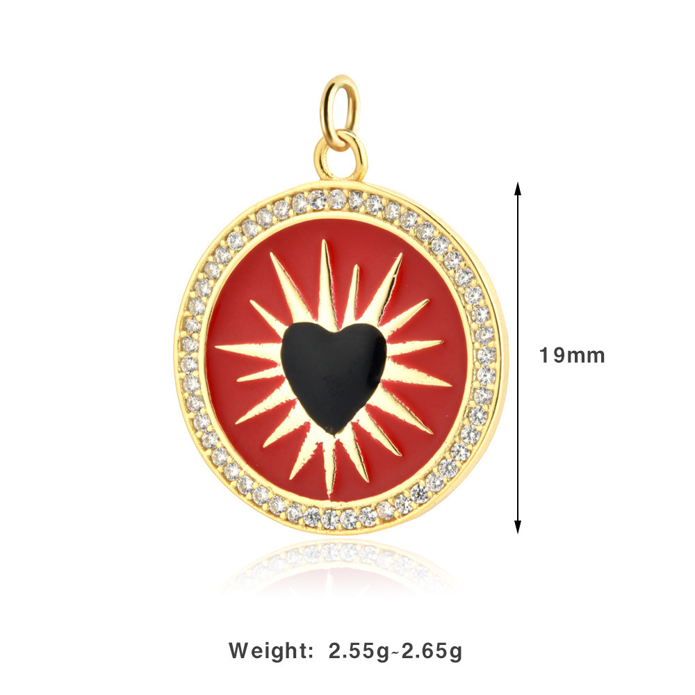 7g Weight 1 Piece 17*16mm 17*19mm 19*22.5mm 925 Sterling Silver Zircon Hand Heart Shape Eye Pendant