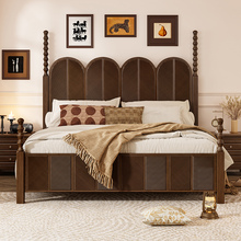 美式床实木床现代简约1.5M1.8M双人床法式复古床主卧大气婚床