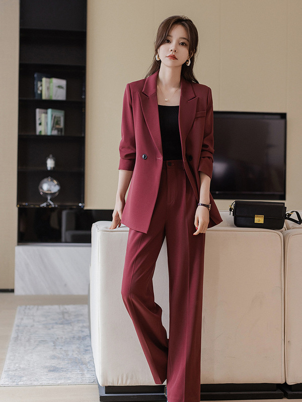 西装套装女装高级感职业装正装时尚休闲西服外套西装女阔腿裤套装|undefined