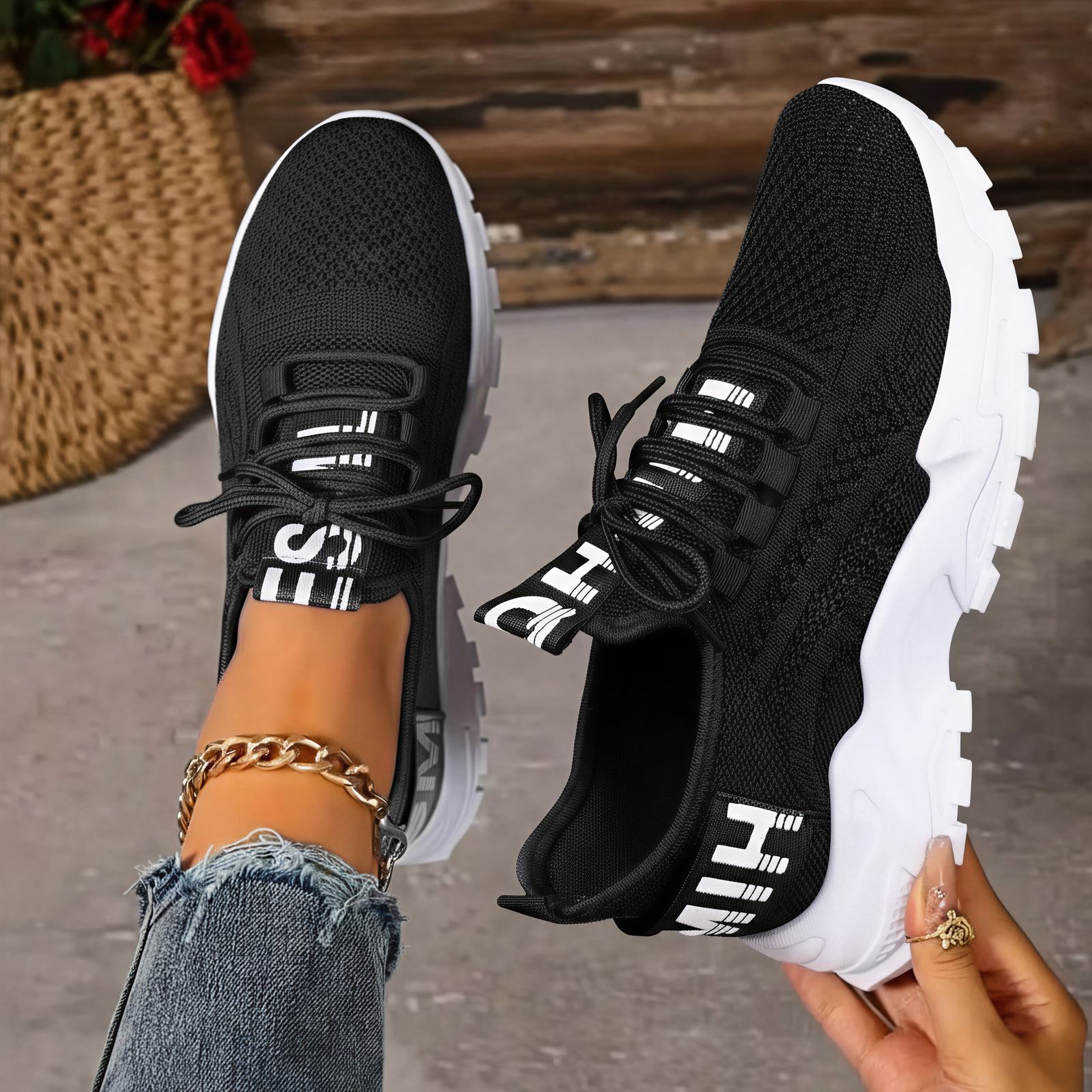 Zapatos de mujer transfronterizos zapatos casuales de mujer con suela suave no se cansa zapatos de malla de altura zapatos cómodos