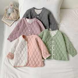 儿童校服神器羊毛蚕丝加厚棉袄宝宝秋冬保暖开衫夹棉内穿打底外套