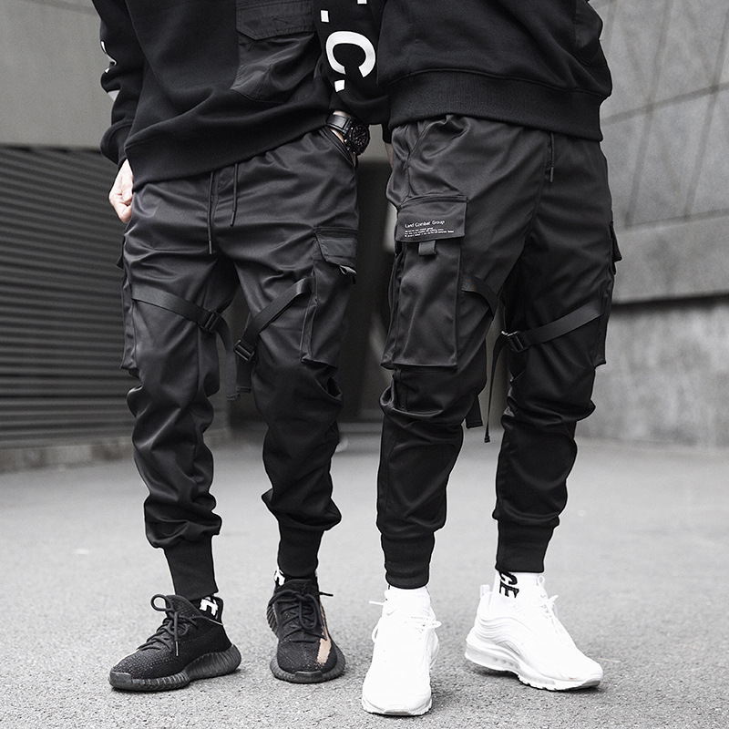 Concealer functional ankle-tied pants men's fashion brand tactical paratrooper overalls Li Xian Korean business Yan same style ribbon ankle-tied pants
