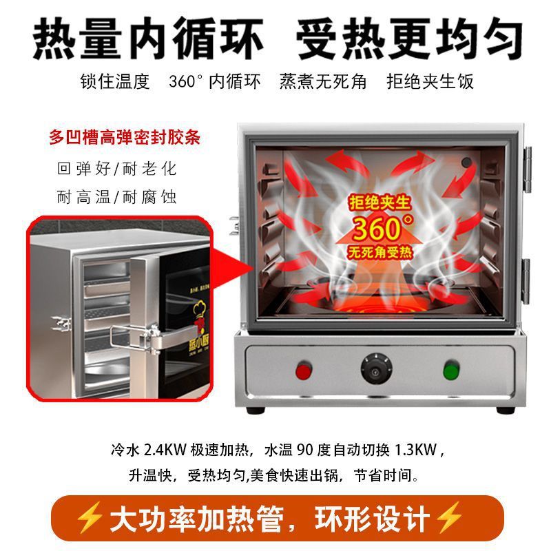 Caja de arroz al vapor, caja de arroz al vapor eléctrica comercial pequeña, máquina de arroz al vapor automática, arroz al vapor, pan al vapor, comedor, carro de arroz al vapor