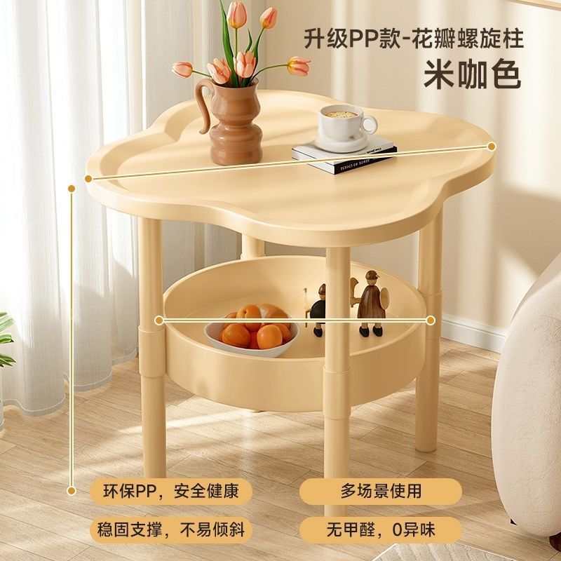 Mesa de té moderna y simple mesa de sala de estar móvil estante sofá de viento crema gabinete creativo