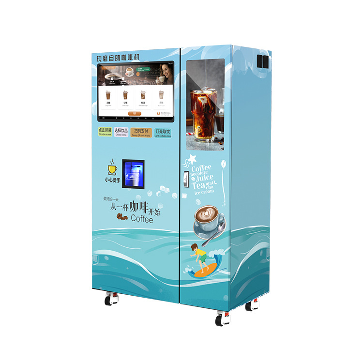 El café no tripulado de gran capacidad tipo gabinete comercial vende una máquina de hielo con gran capacidad, cubitos de hielo completos, bebida rápida, sabor suave