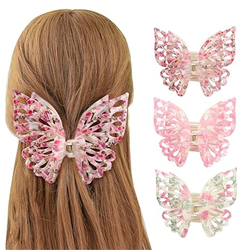 112g Weight Hair Clip, Hair Claws Hair Accessories Type 1 Piece Quantity Holiday, Daily Occasion Plastic Material Butterfly, Horse, Fish, Shark Pattern Women's Gender Elegant, Sweet Style Elegant Sweet Women's Butterfly Horse Fish Plastic Hair Clip Hair Claws 无
