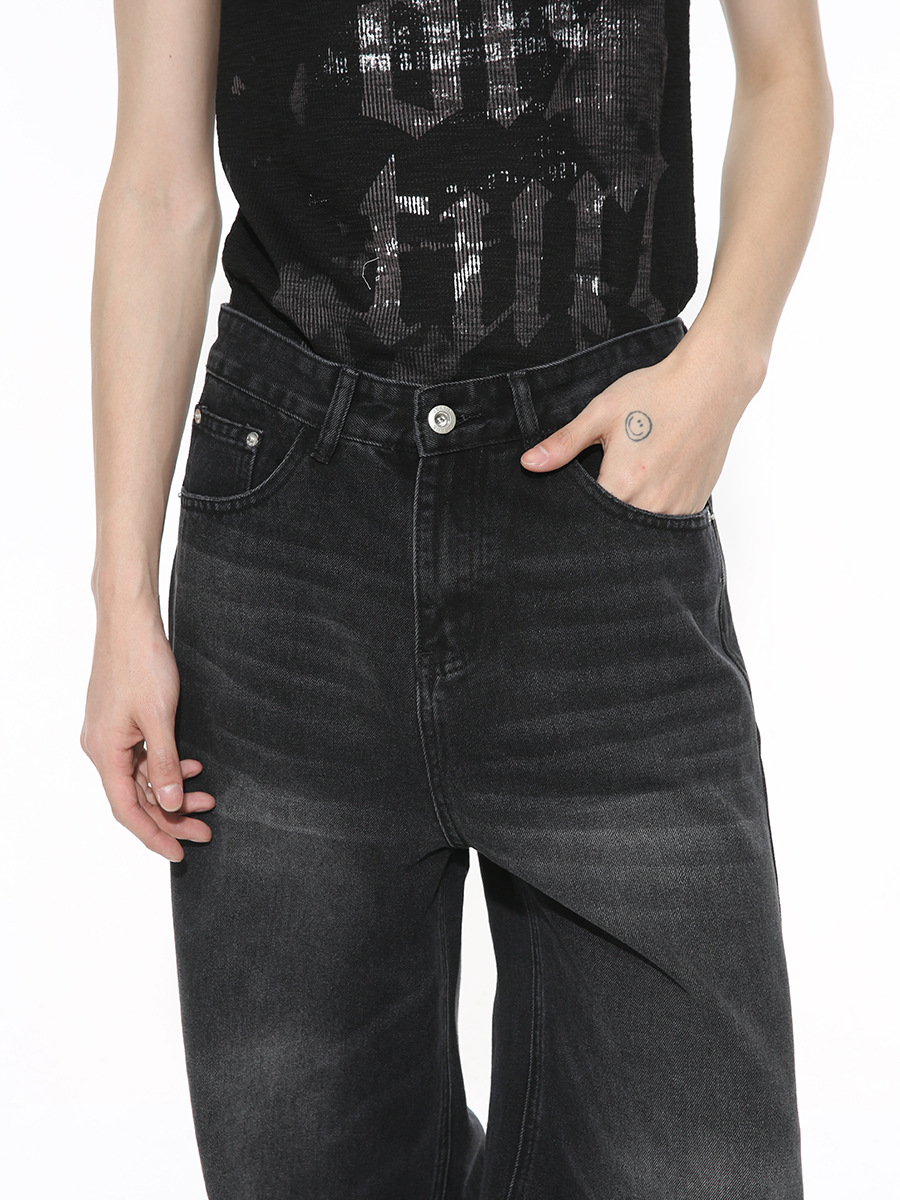 Mtlclothes ropa de Hombre | 2024 primavera nuevo nicho retro High Street apenado pierna ancha MOP jeans moda