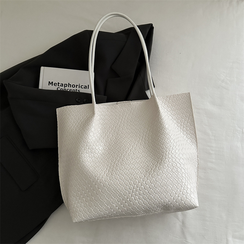 Retro versátil bolso de gran capacidad para mujeres 2024 nueva moda otoño invierno tejido moda tote bolso de hombro de alta calidad