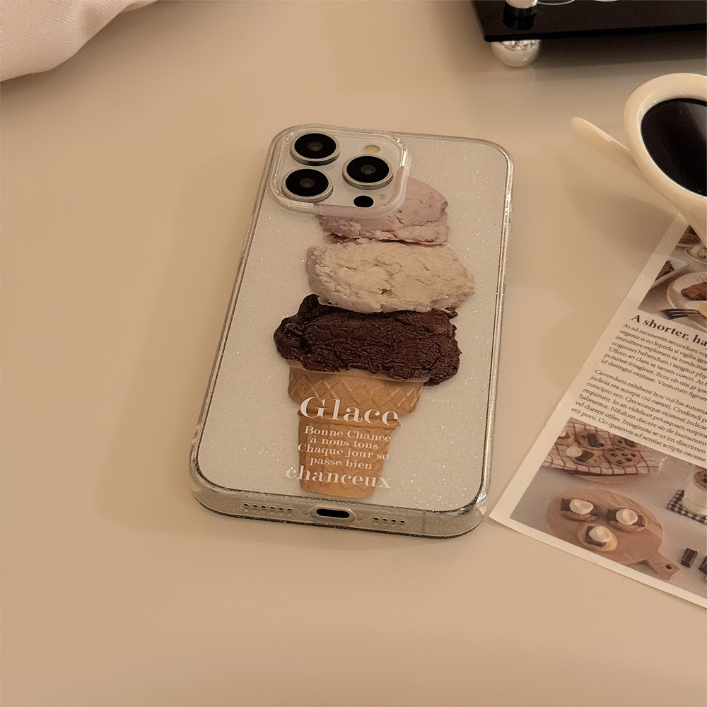 Dessert de verano helado brillo para iPhone16ProMax/15 funda para teléfono móvil Apple 14/13 pareja 16