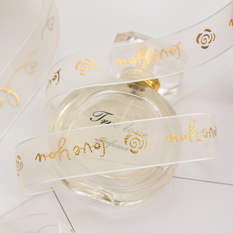 2,5 cm hilo de agua cinta dorada hilo de nieve pastel hornear embalaje cinta flor caja de regalo flejado cinta de embalaje
