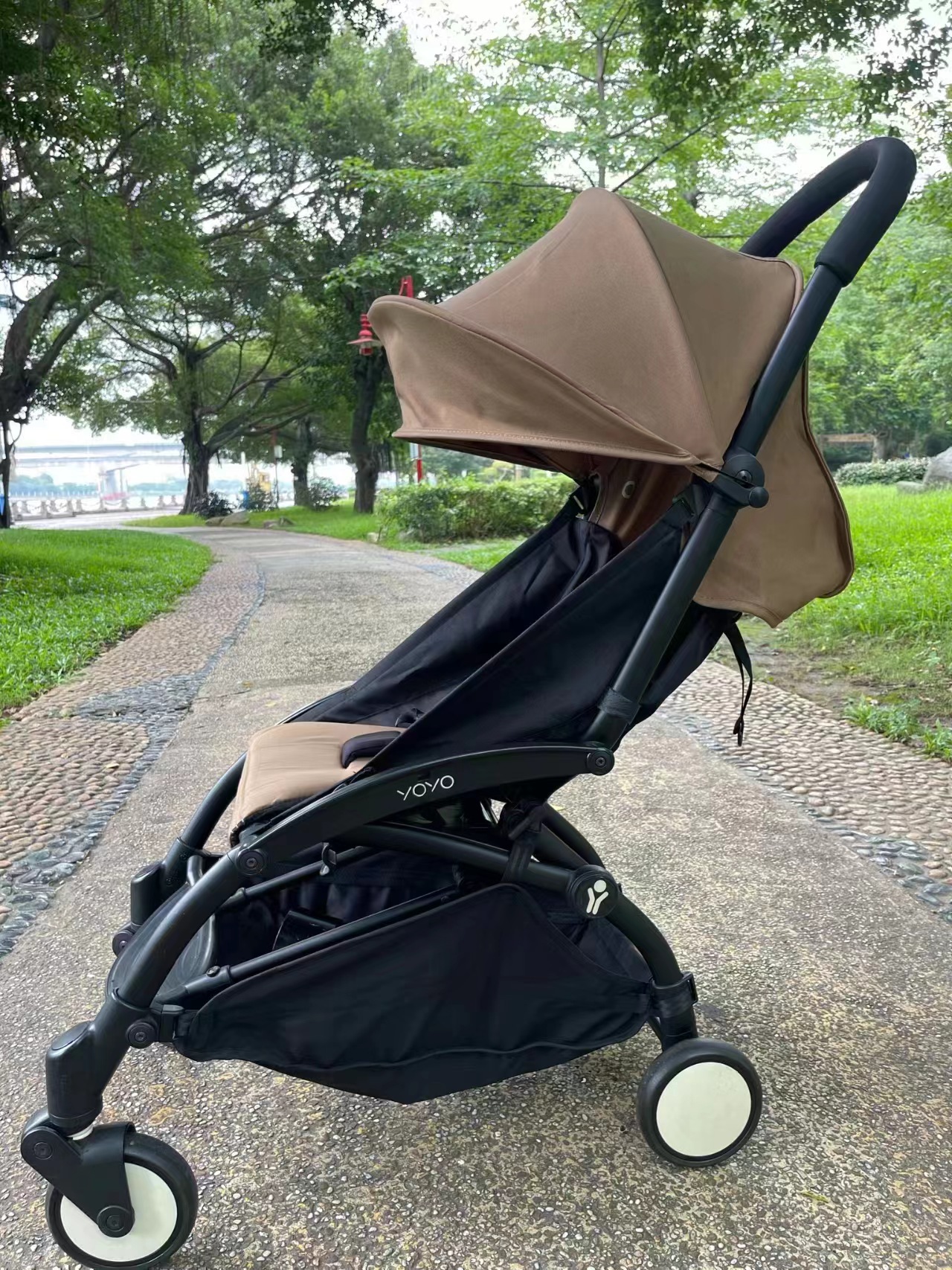 Vovo cochecito de bebé toldo cojín de techo cojín yoyo \ vovo mismo estilo plano de tres piezas accesorios de media mentira