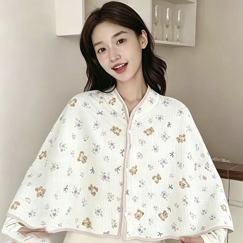 批发月子产后喂奶披肩防走光产妇孕妇护肩秋冬保暖防风哺乳斗篷