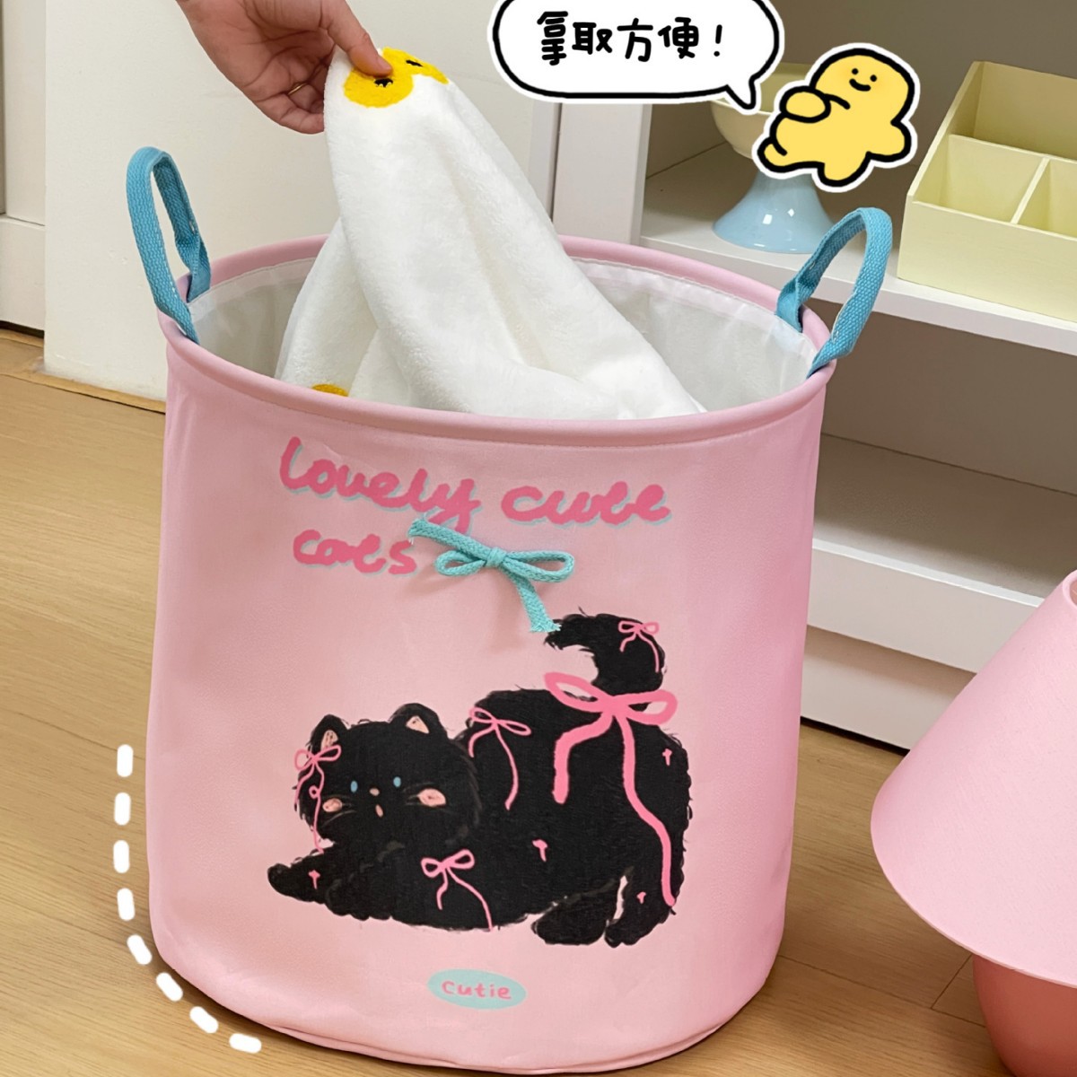 Cesta de ropa sucia plegable de gran capacidad Cesta de ropa sucia de baño de gato lindo Cesta de almacenamiento de ropa doméstica impermeable Cubo de almacenamiento