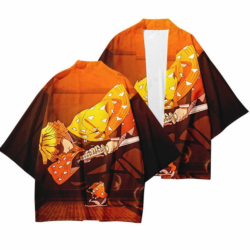 Первые часы аниме Ghost Destroy Digital Printing Covered Cloak Cloak Kimono Weaving