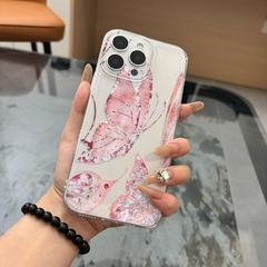 艺术蝴蝶适用苹果17promax手机壳防摔iphone16透明15欧美14全包13