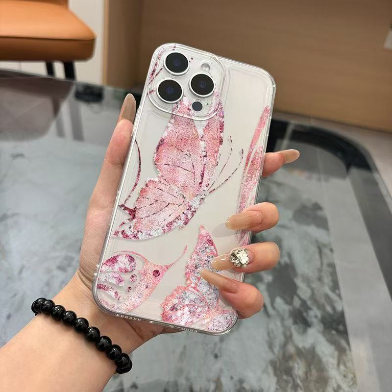 艺术蝴蝶适用苹果17promax手机壳防摔iphone16透明15欧美14全包13|undefined
