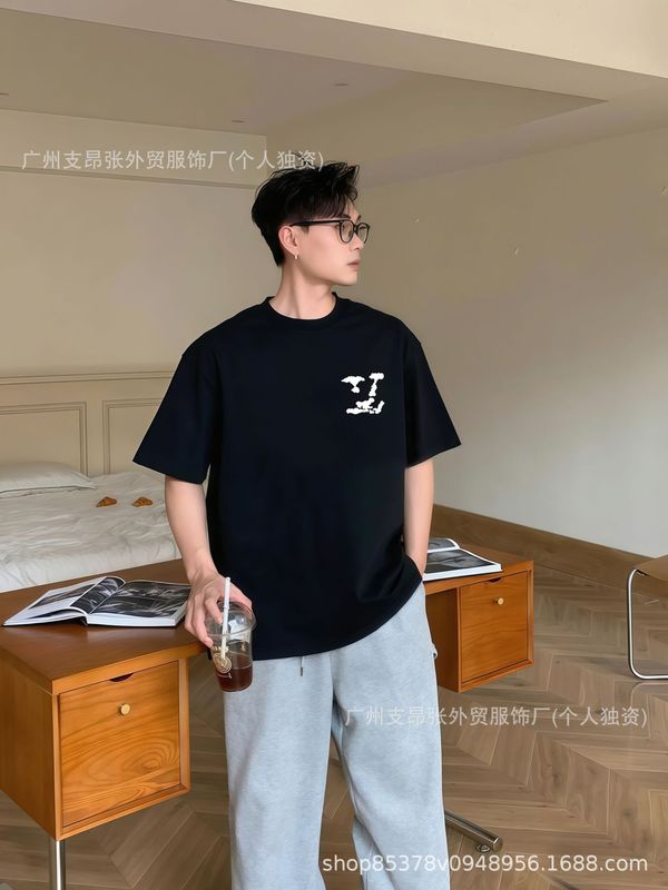 Donkey Family 正しいバージョン Yunduo フロントとバック 1v ロゴプリント半袖 L Family 男女カップルルーズコットンストリートファッション Tシャツ|undefined