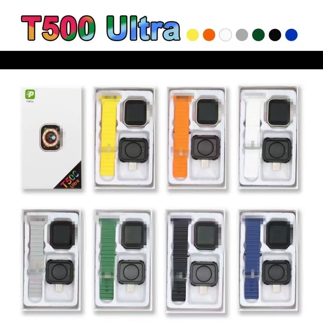 Умные часы T500 Ultra — Bluetooth звонок, измерение пульса, шагомер, варианты в разных цветах