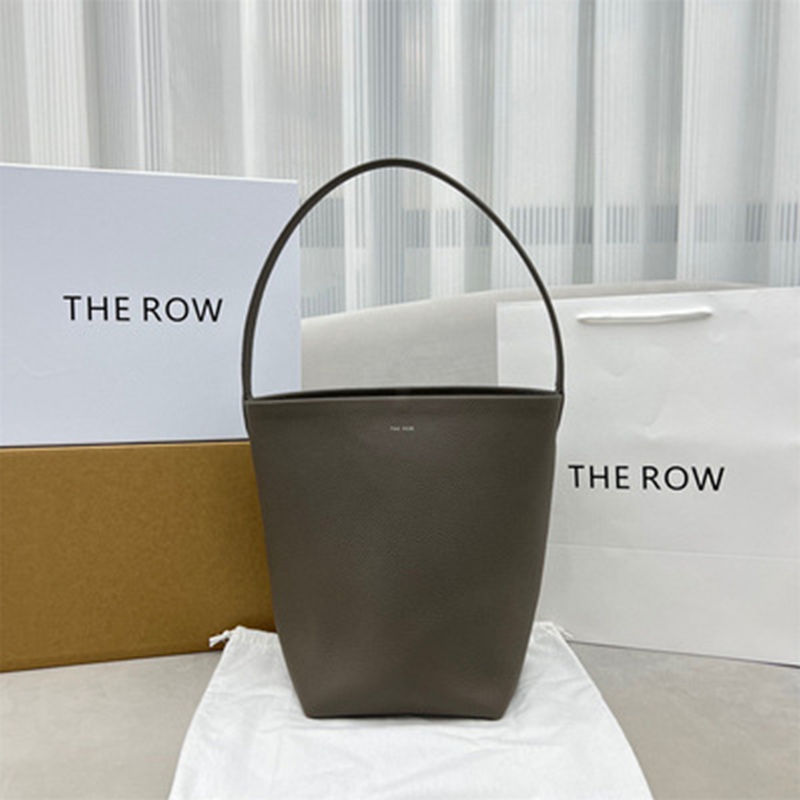 thumbnail for The Row bag leather one-shoulder handheld large capacity high-end sense niche lychee cowhide commuter bucket bag woman