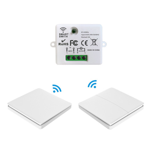 Type 86 wireless remote control switch panel self-generates and requires no wiring. Smart dual-control light rocker switch can be attached at will.