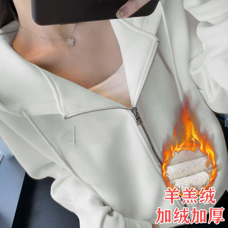 MANCAIDI拉链开衫高品质五明治空气层面料棉外套连帽卫衣女秋新款|undefined