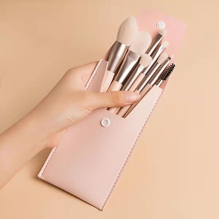 Transfronterizo 8 mini cepillo de maquillaje conjunto de cepillo de sombra de ojos blanqueador de polvo de pintura portátil herramientas de maquillaje de pelo suave