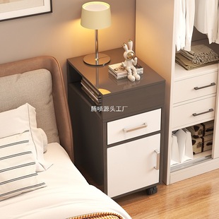 Bedside Table Movable Bedroom Home Small Apartment Bedside Table Simple Modern Light Luxury Storage Cabinet