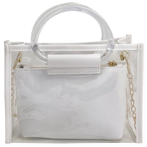 包包批发跨境子母包外贸二件套手拎单肩斜挎包百搭透明链条包