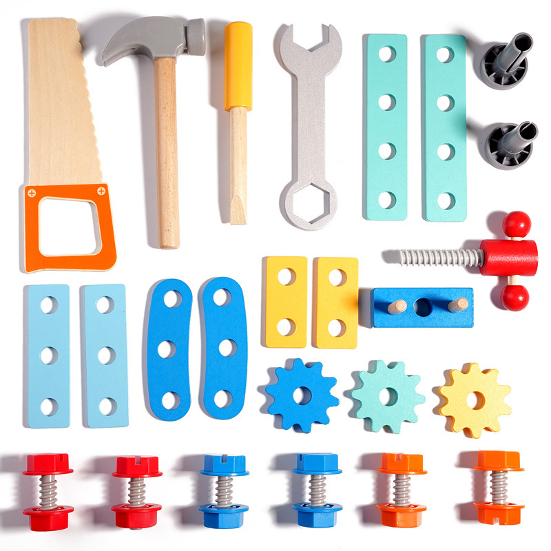 Caja de herramientas de tuerca de casa ocupada Montessori de madera CPC