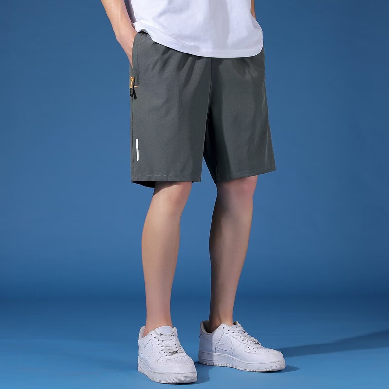 Cross-border best-selling ice silk shorts for men, summer thin outdoor loose fit plus size casual sports running cheap five-point shorts