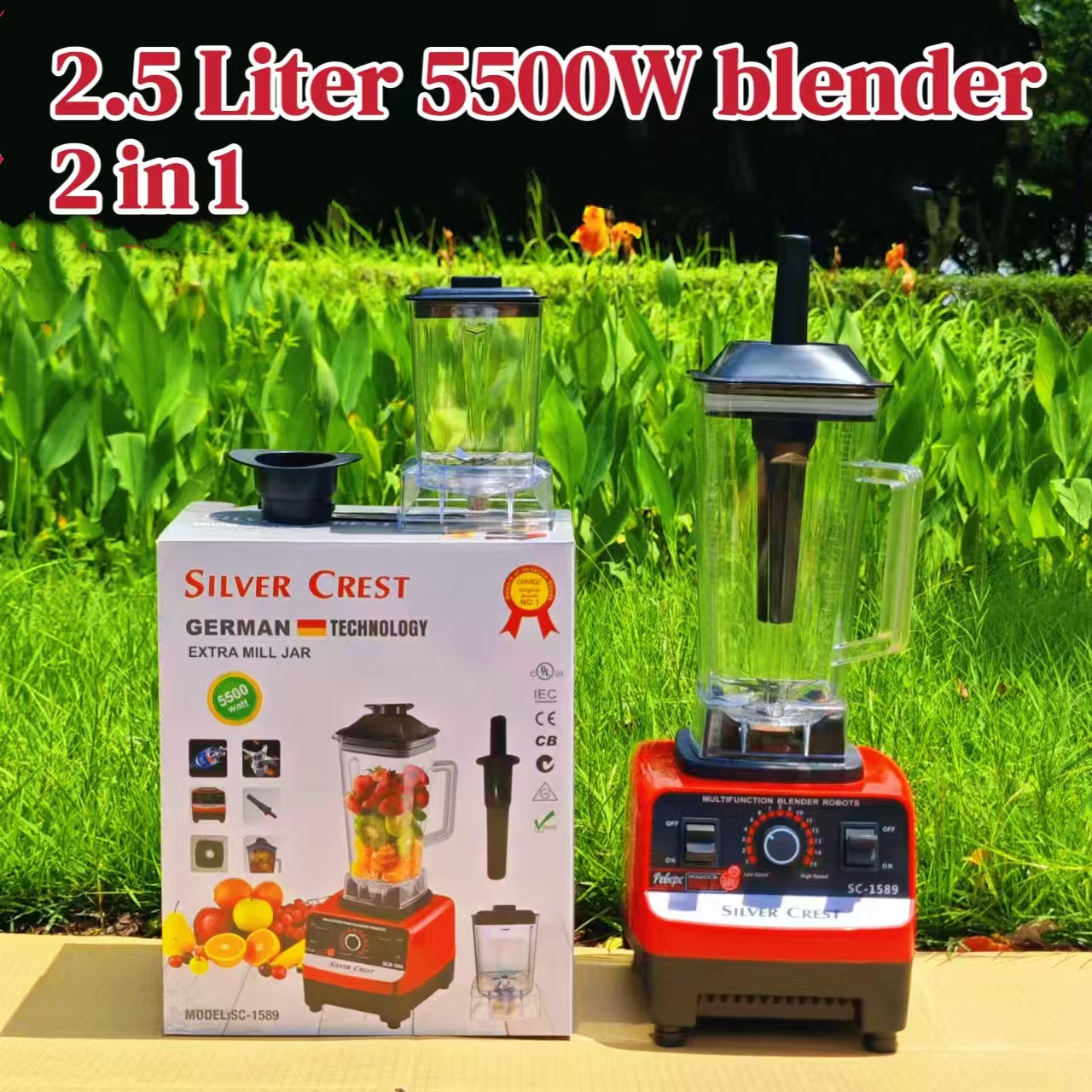 Blender 5500W High-Power Blender, Food Processor, Grinder, Juicer