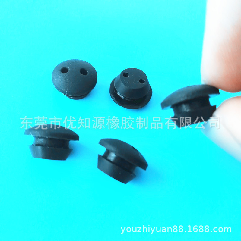 现货包邮双孔硅胶护线圈耐高温护线套黑色防水过线圈护线环