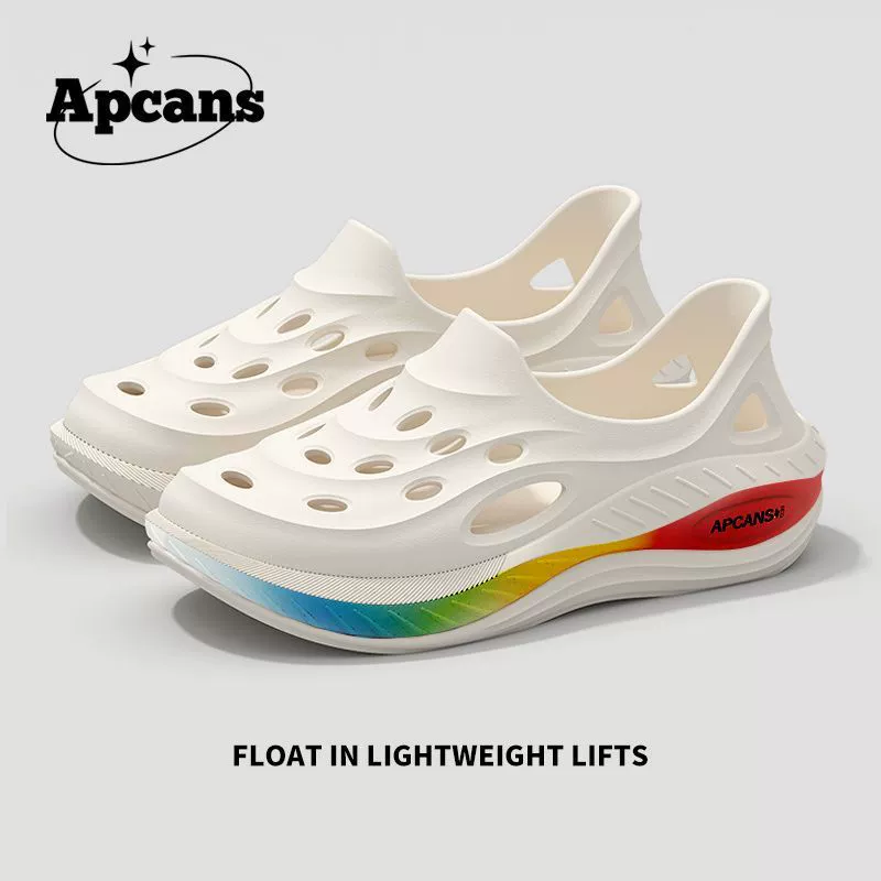 Модные мужские пещерные туфли летом 2025 новый стиль носить толстую подошва полые нескользкие и не вонючие пляжные сандалии