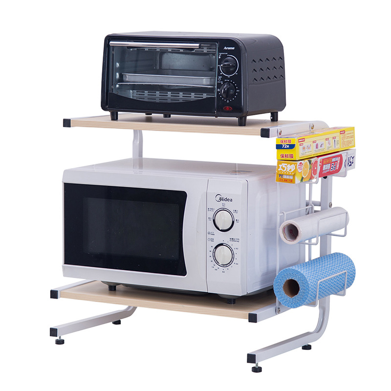 Tubo cuadrado de doble capa placa gruesa en forma de U estante del horno de microondas cocina horno doméstico rack de almacenamiento multifuncional de escritorio