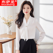 新款布萨龙busalong长袖衬衫女寸衫职业装正装修身工作服6613